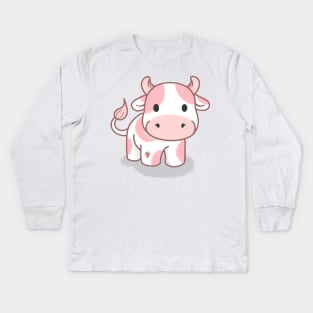 Strawberry cow Kids Long Sleeve T-Shirt